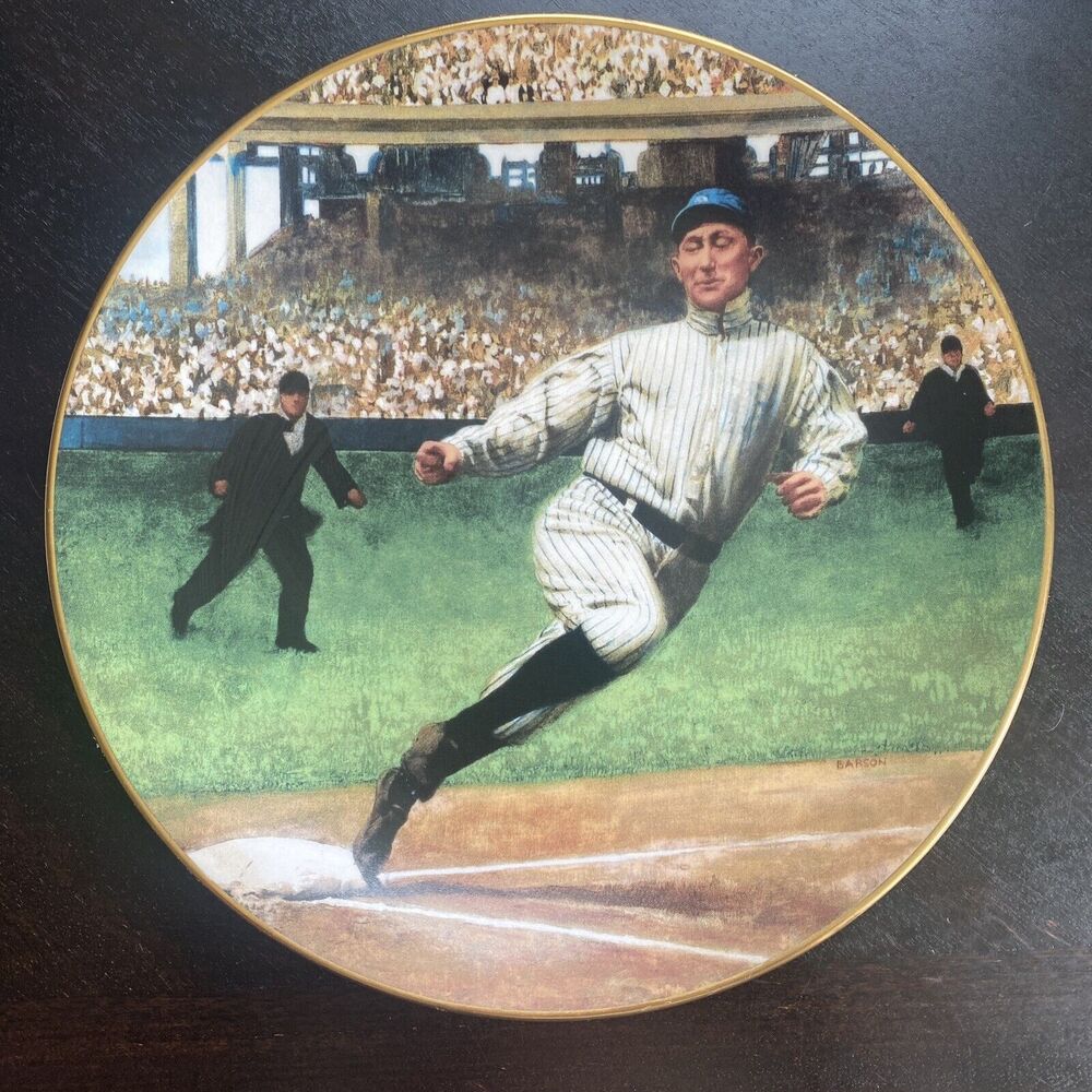 DELPHI TY COBB: THE GEORGIA PEACH LARGE 8" PLATE BRADFORD EXCHANGE